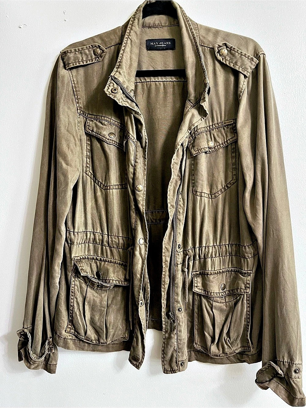 Max Jeans Tencel Utility Jacket in Brown